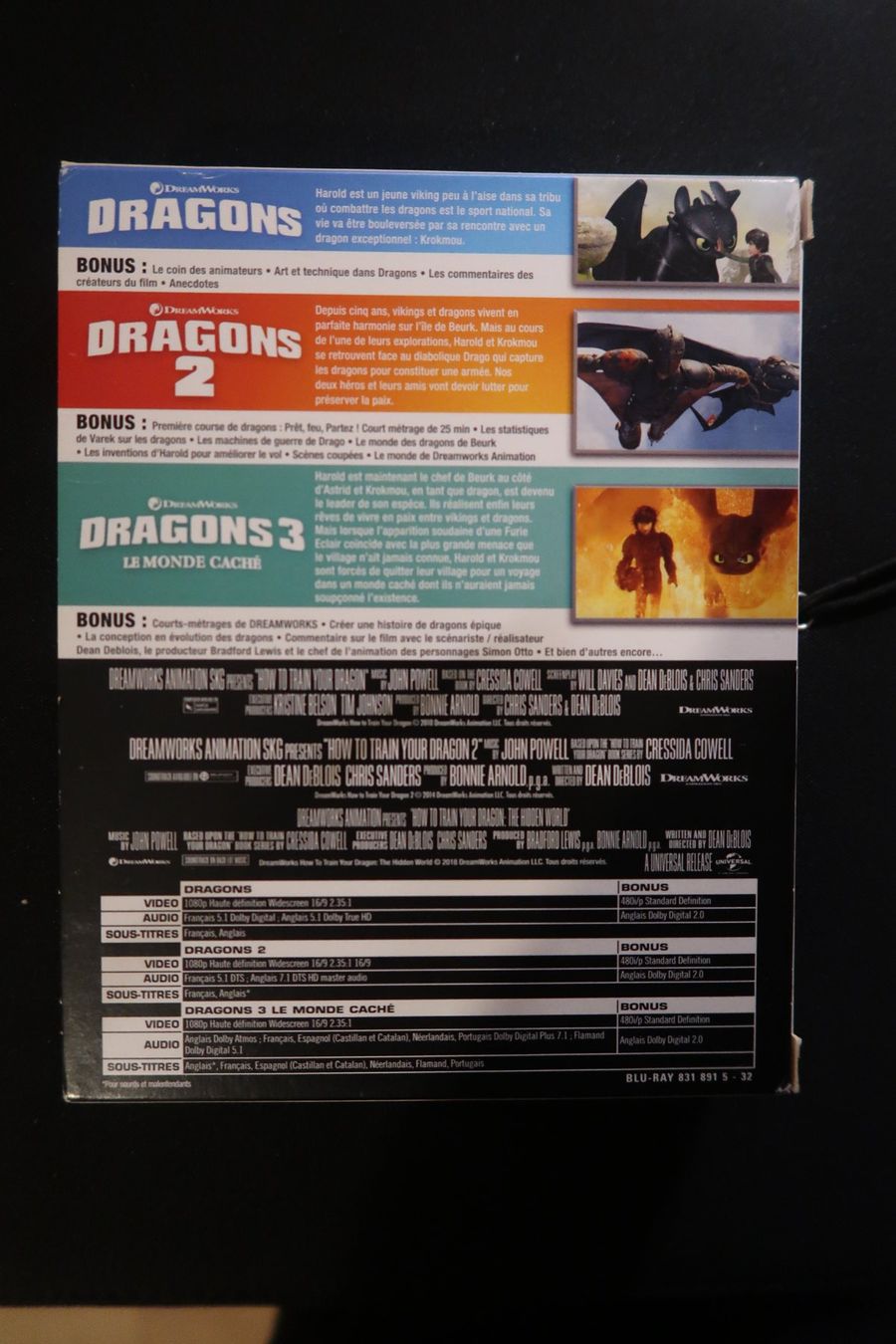 Tutti i DVDs: Coffret 3 Blu-rays DRAGONS – Usato da Porrentruy venduto da tupatup 2