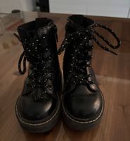 Kinderstiefel Gr. 24, schwarz mit Schnürung+ Reissverschluss