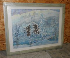 Kunst Zeichnung v Edwin Buchs signiert   Gemälde  78 x 56 cm