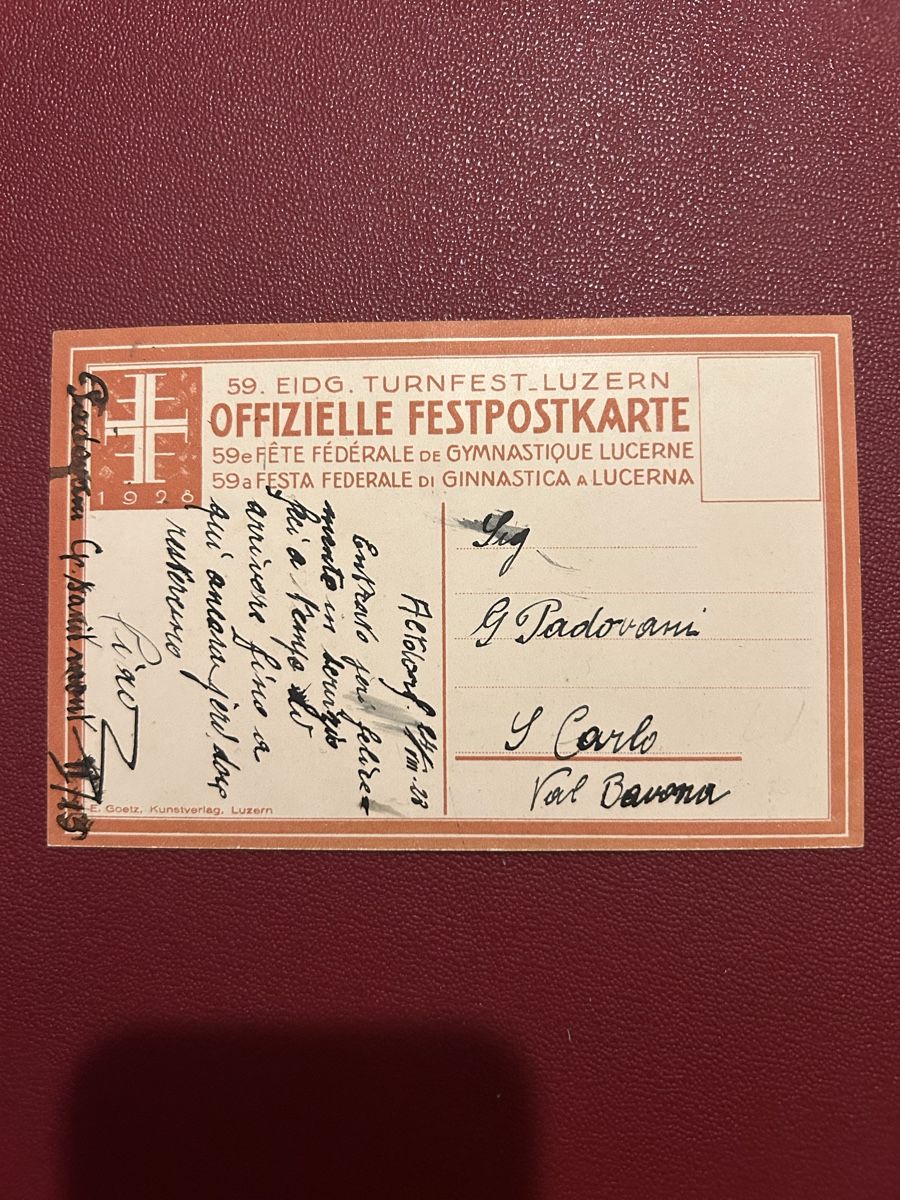 Ansichtskarten: Turnfest Luzern 1928 – Gebraucht aus Breganzona von Milesbo 1