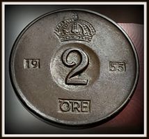 SCHWEDEN 2 ÖRE 1953