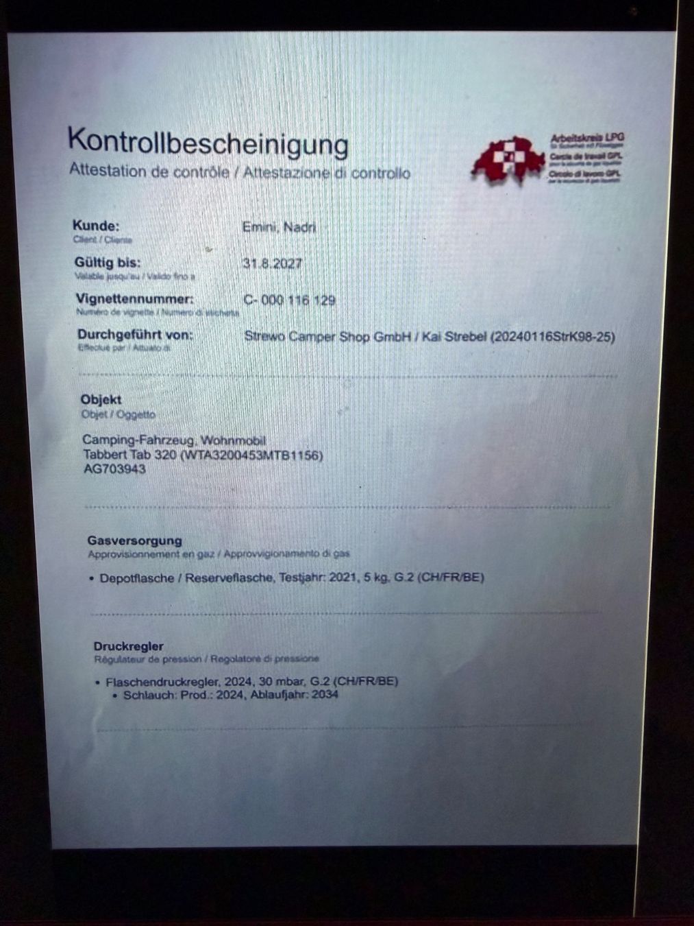 Tabbert Veicoli da campeggio: Tabbert 320 RS Trailer Wohnwagen guter Zustand – Usato da Winterberg ZH venduto da Chnoblibrot 8