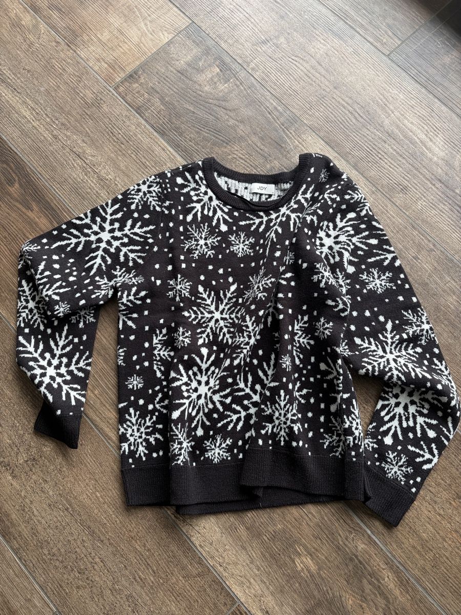JDY Maglioni & Felpe: JDY Damen Pullover schwarz mit Schneeflocken Muster Grösse S – Nuovo (secondo la descrizione) da Wollerau venduto da Garten1957 4