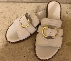 Schicke weisse Ledersandalen Gr. 37