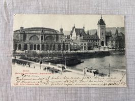 Zürich Bahnhof und Schweiz Landesmuseum Ansichtskarte Alt