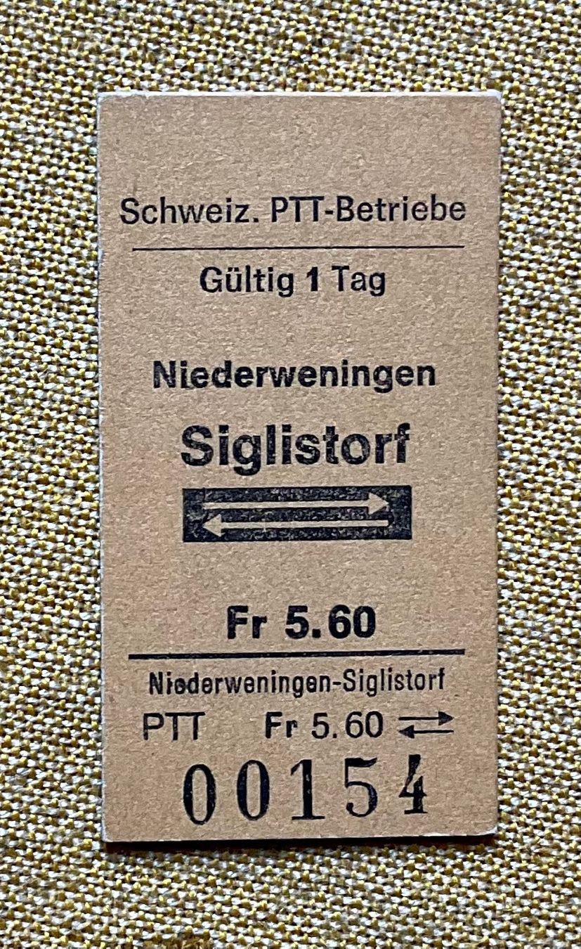 Tickets: Altes PTT Billett aus Karton – Gebraucht aus Endingen von nathan05