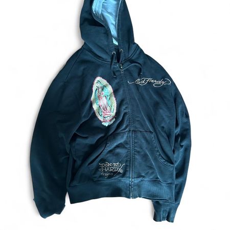 Ed Hardy Mother Mary Zip Hoodie