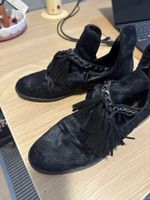 Horse hair ankle boot