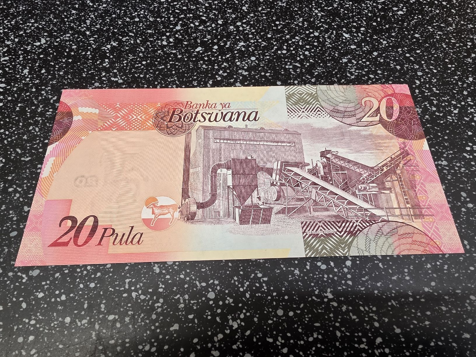 Banconote: Banknote Botswana 20 Pula Banka ya Botswana  – Nuovo e nell'imballaggio originale da Herisau venduto da Antiques.AR 1