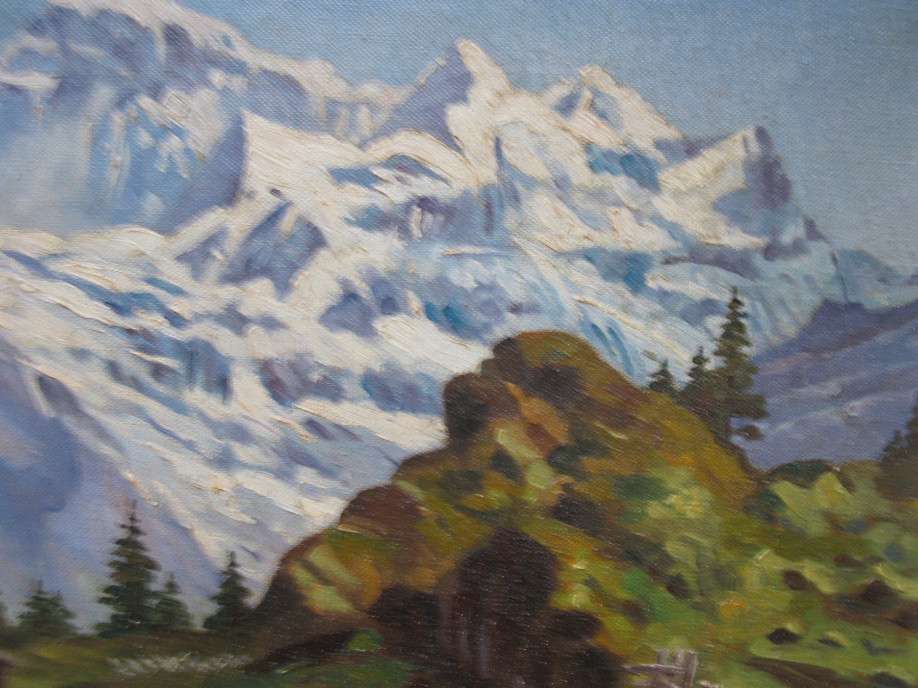 Dipinti: Grütschalp mit Jungfrau – Usato da Altstätten venduto da antikundart 7