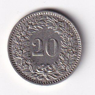 Tutti le monete: Schweiz 20 Rappen 1927 – Usato da Neuchâtel venduto da karlpierrino 1