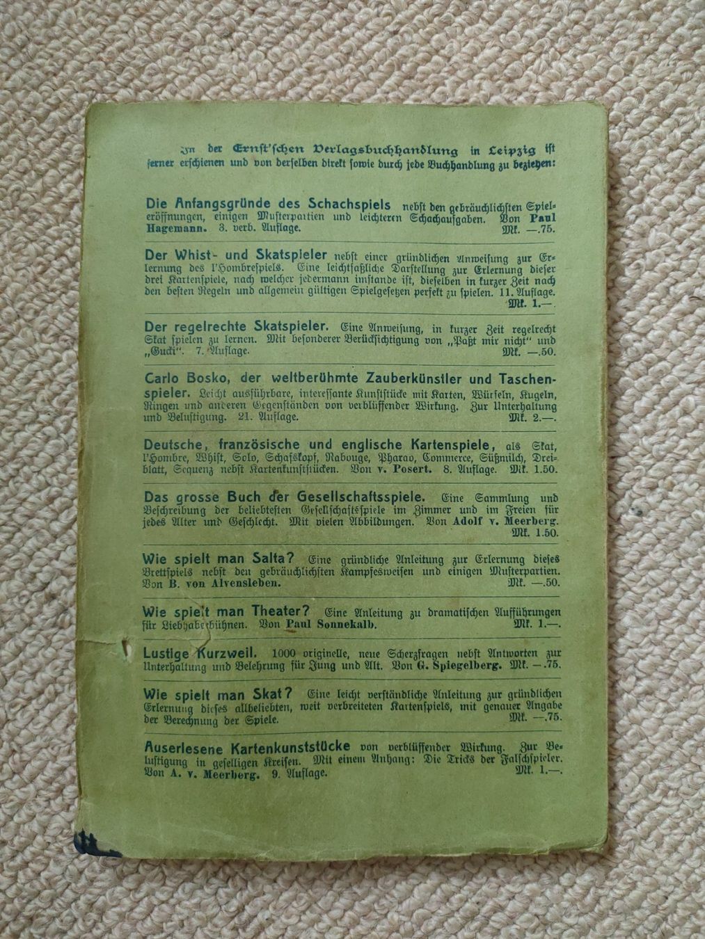Bücher: Schachbuch , von ca. 1912 – Gebraucht aus Linthal von Mina52 2
