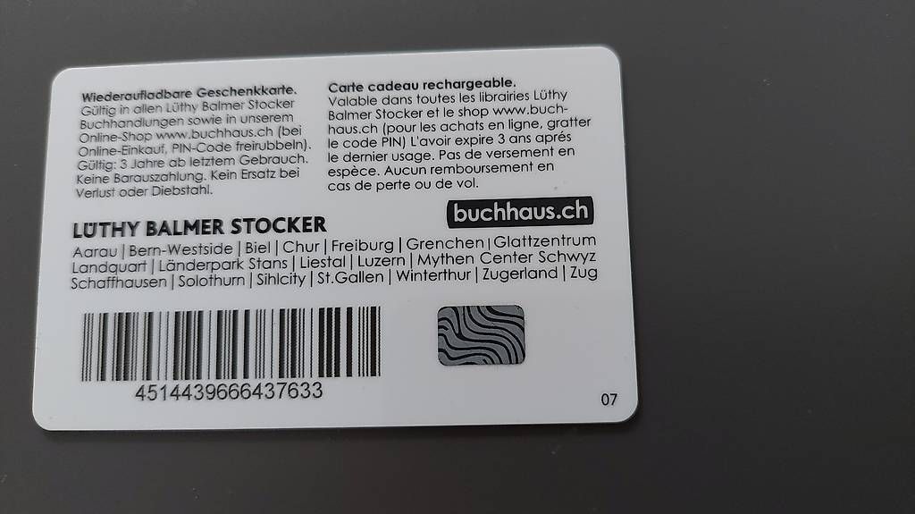 Gutscheine: Gutschein von Lüthy Balmer Stocker 100 Fr. – Gebraucht aus Rothenburg von tulpestross 1