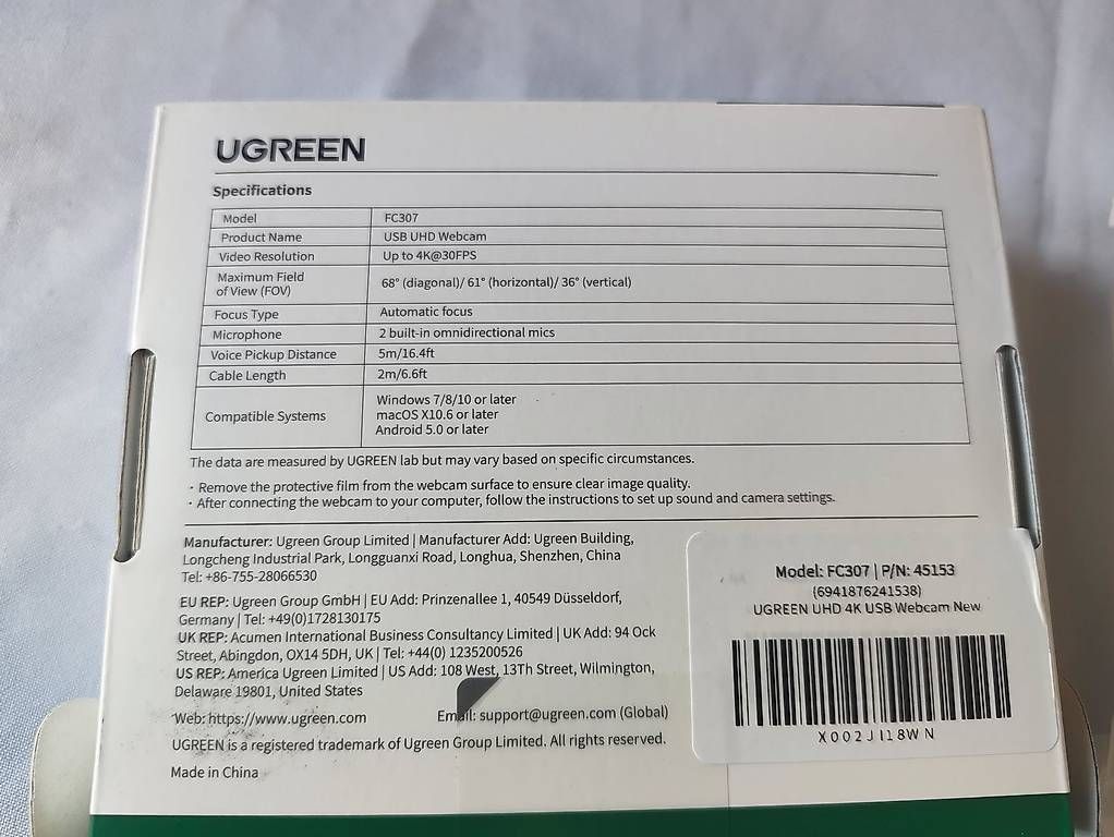 Webcams: UGREEN FineCam Lite 4K  4K Webcam mit Ring Light – Neu und originalverpackt aus St.Gallen von becks0815 2