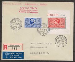 1937 : Pro Juventute J83I + J84 auf Brief - selten