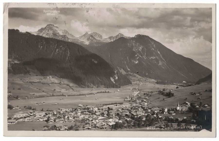 Cartoline postali: Zweisimmen, gelaufen 1927 – Usato da Frauenfeld venduto da POML