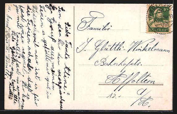 Cartoline postali: Wädenswil, Teilansicht mit Mürtschenst – Usato da Berlin venduto da bartko-reher 1
