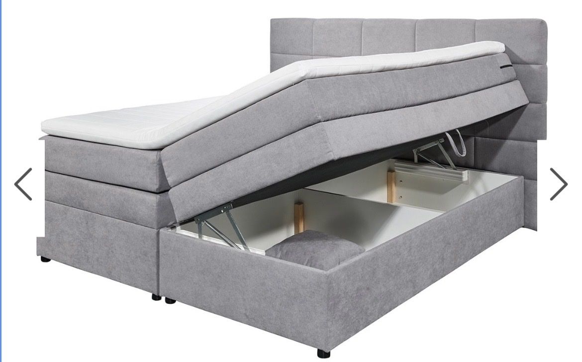 Mömax Letti: Boxspringbett 180x200 Tacoma grau – Usato da Rikon im Tösstal venduto da GubMi 5