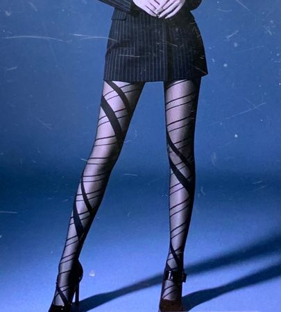 Chic Collant con strishe-1size-unisex-nuovo
