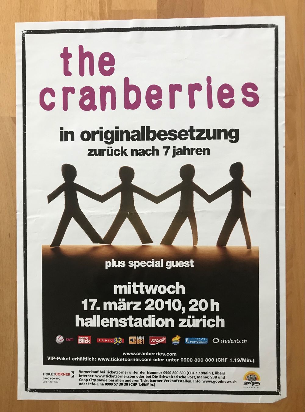 Poster & Bilder: Konzert Plakat The Cranberries 2010 – Gebraucht aus Egolzwil von Studart