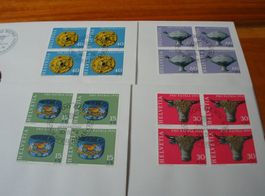 Set Pro Patria 1974, FDC Satz, Einzel + 4erblocks, 9 Belege