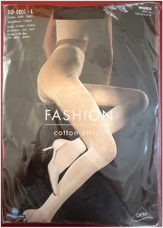 Fashion - cotton strips - Strumpfhose - Grösse L - schwarz
