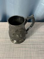 Antiker versilberter Bierkrug · Blumen-Reliefdekor · viktori