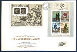1990 Grossbritannien FDC Grossbrief 150 Jahre Briefmarken