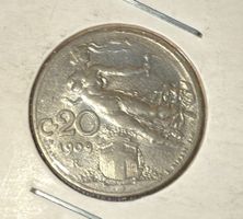 Pièce rare 20 centimes Italienne de 1909 en bon état!