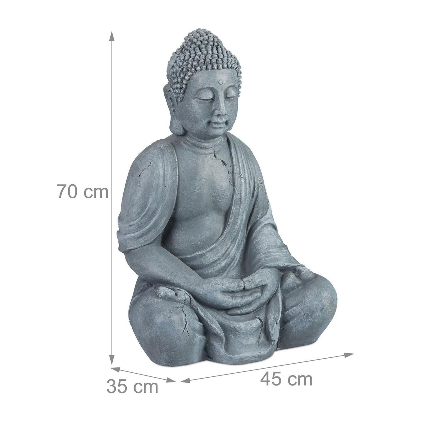 Sculture & Statue: Buddha Gartenfigur XL 70 cm Hellgrau – Nuovo e nell'imballaggio originale da Bottighofen venduto da zaap 2
