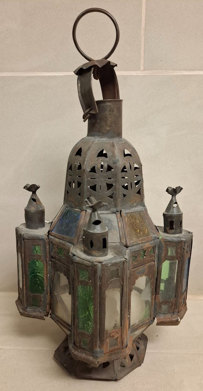 Lampade: Antike Laterne / Windlicht, Metall und Glas – Nuovo (secondo la descrizione) da Füllinsdorf venduto da vmn 7
