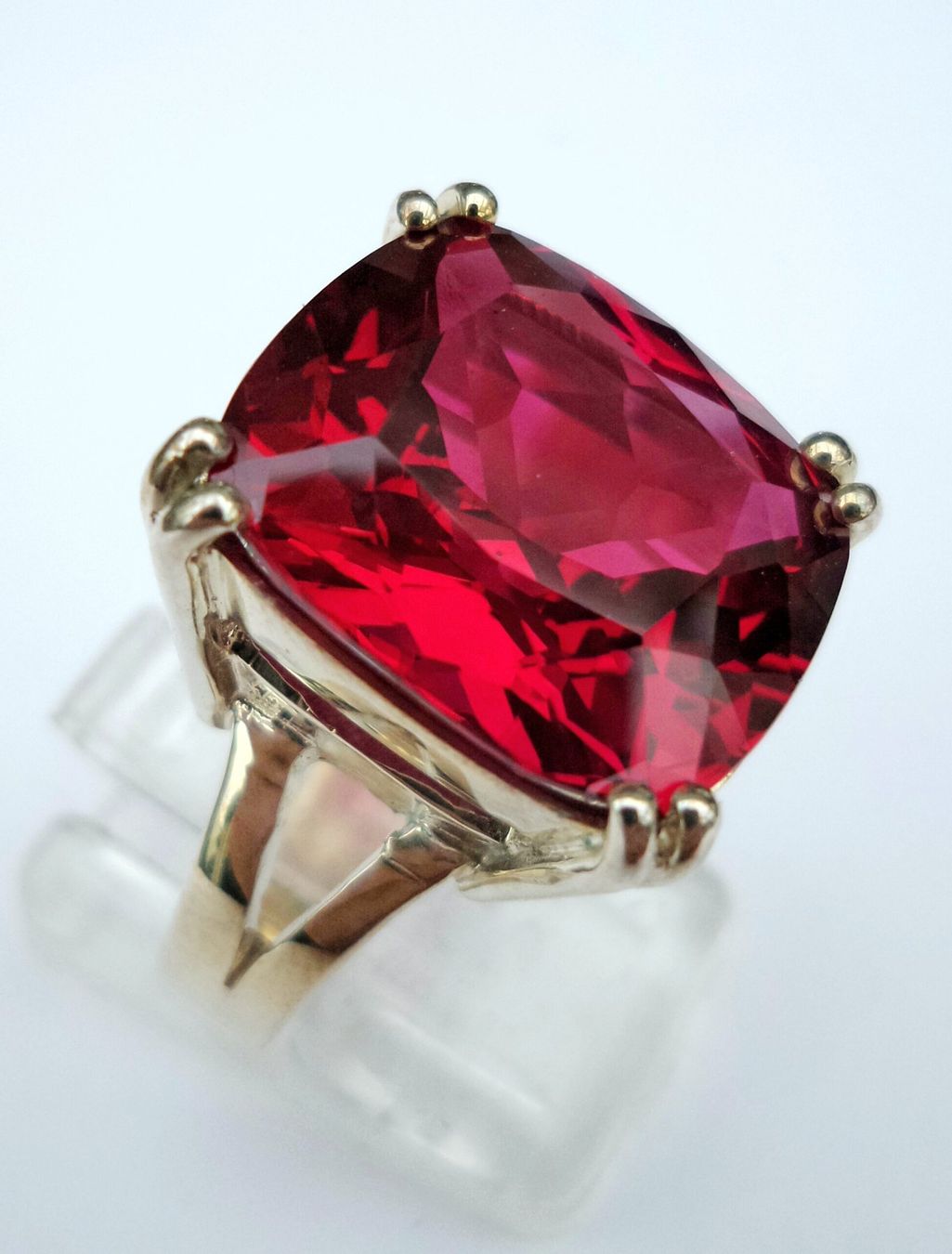 Anelli: Ring Silber mit grossem roten Topas Grösse 54 – Nuovo (secondo la descrizione) da Zürich venduto da benedikt12 4