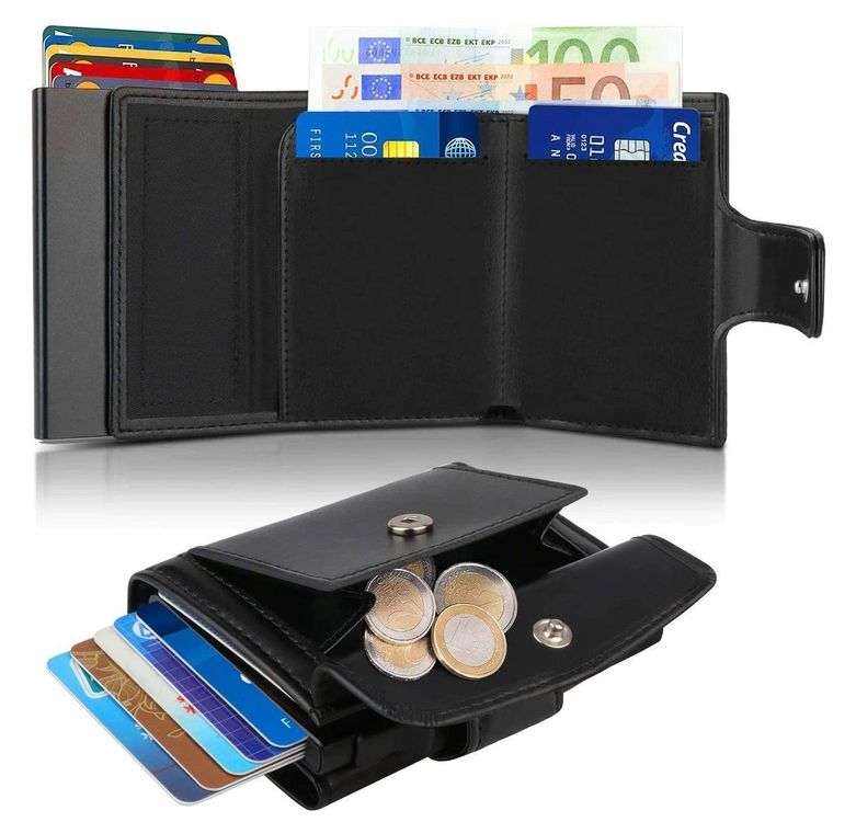 GYSNOIZE Kreditkartenetui Aus Echtem Leder – Slim Wallet Für Herren & Damen, Braun, Crazy Horse Leder, Kompakt