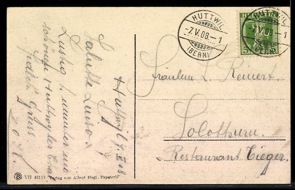Cartoline postali: AK Huttwyl, Ortsansicht – Usato da Berlin venduto da bartko-reher 1