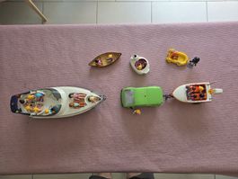 Playmobil lots mer, bateaux, voiture, remorque & figurines 