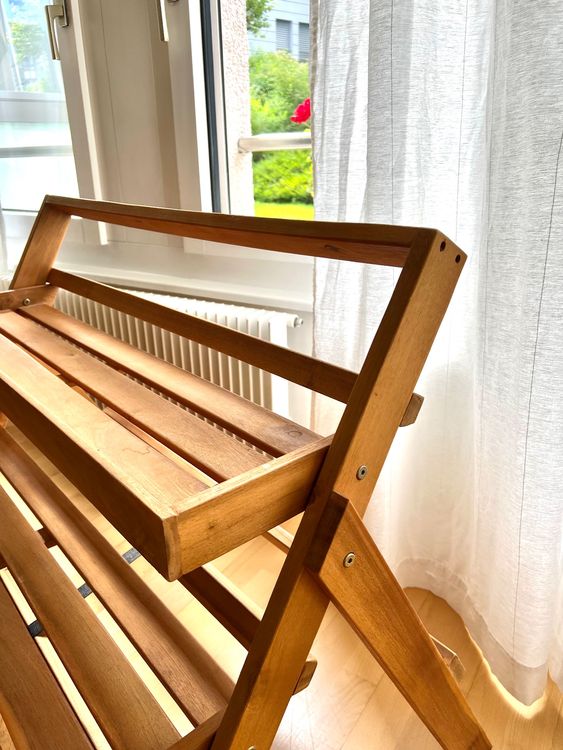 EVVORA Blumenständer 4 Etagen - Metall & Holz Pflanzenregal 85x23x35cm