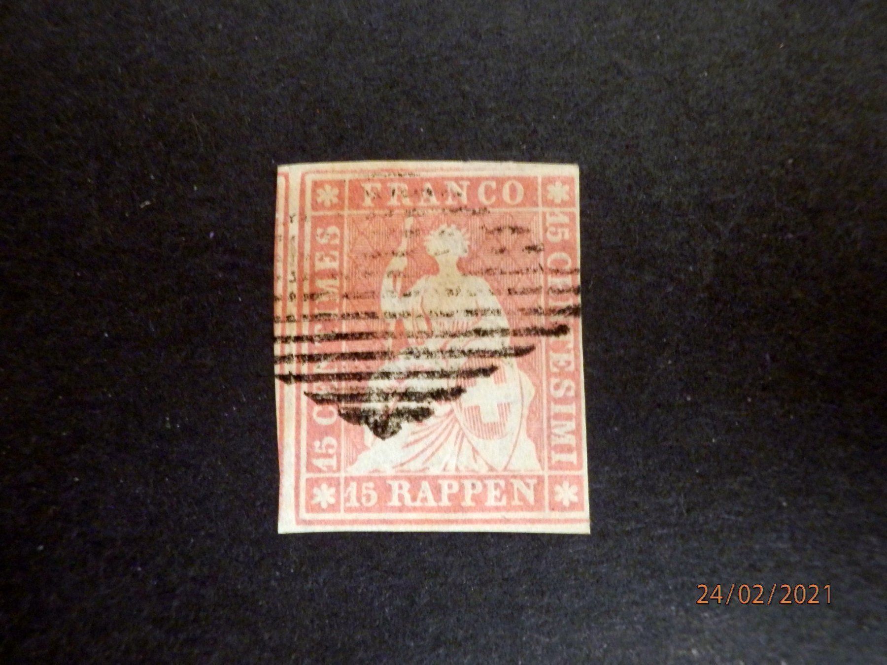 Alle Briefmarken: Strubel, ZNr.24B, Kat. CHF 140.00 – Gebraucht aus Ueberstorf von dinbau 1