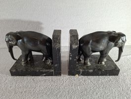 Buchstütze aus Metall und Marmor,  Skulptur 