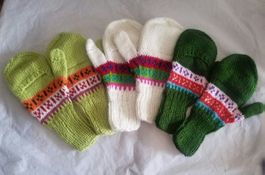 2 x Damen Knit Halbe Finger Handschuhe, Neu!