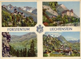 Vaduz  FL  -    Schloss Vaduz und -Gutenberg    um 1953