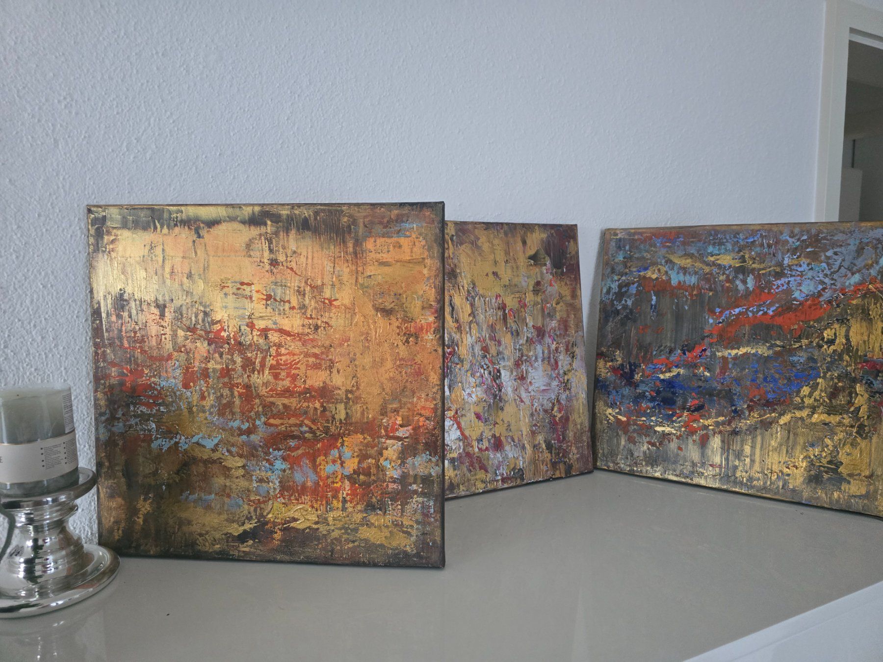 Dipinti: Acrylbilder 40x40 cm mit goldene Farben – Nuovo e nell'imballaggio originale da Beinwil am See venduto da Superchance 5