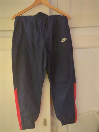 Nike Track Pants XL Blue and Red Trim, Good Condition
