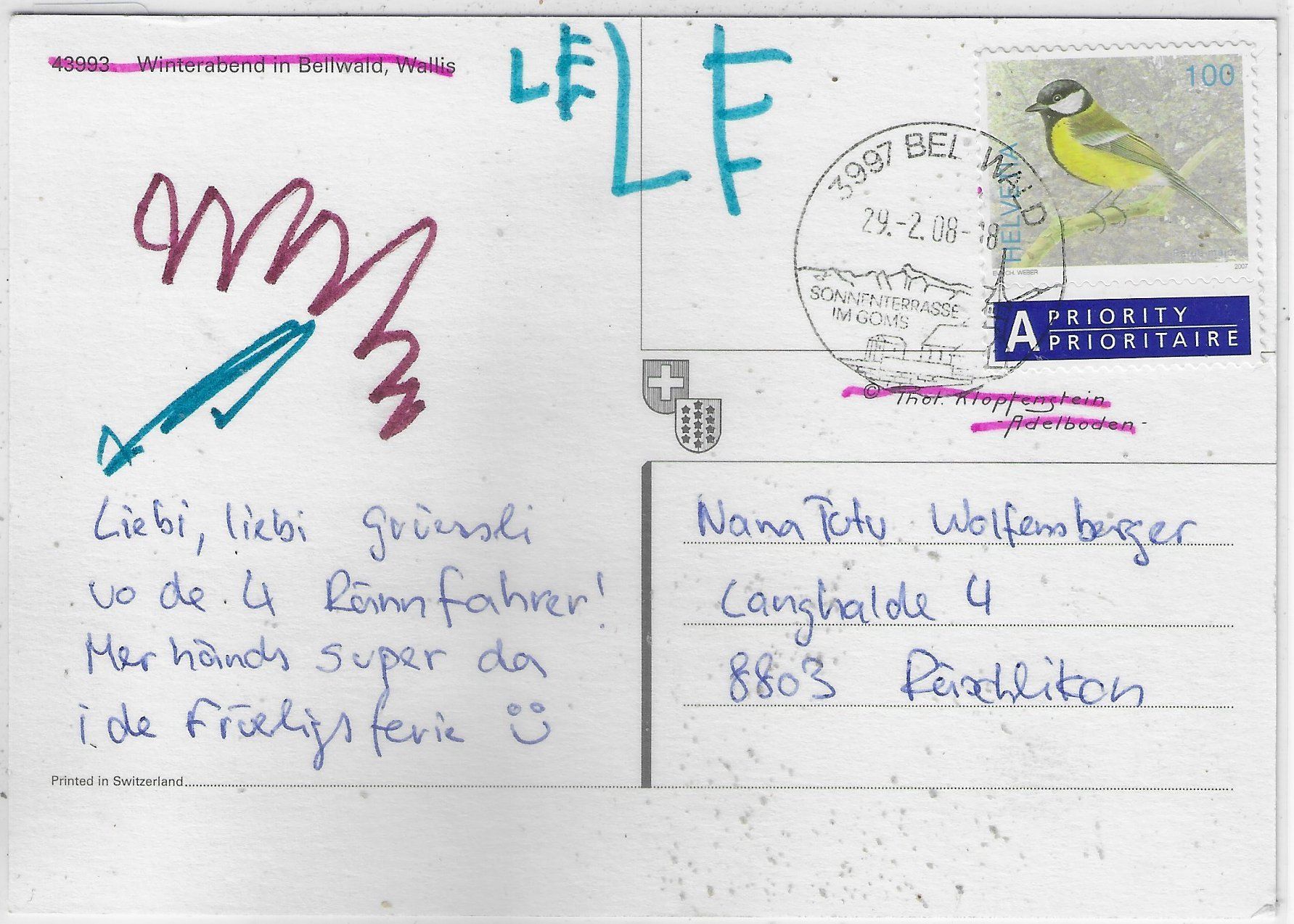 Cartes postales: Winterabend in Bellwald – D'occasion à Ettingen par Kartenplanet 1