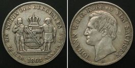Ausbeutevereinstaler SACHSEN Taler 1863 JOHANN Silber ss-vz