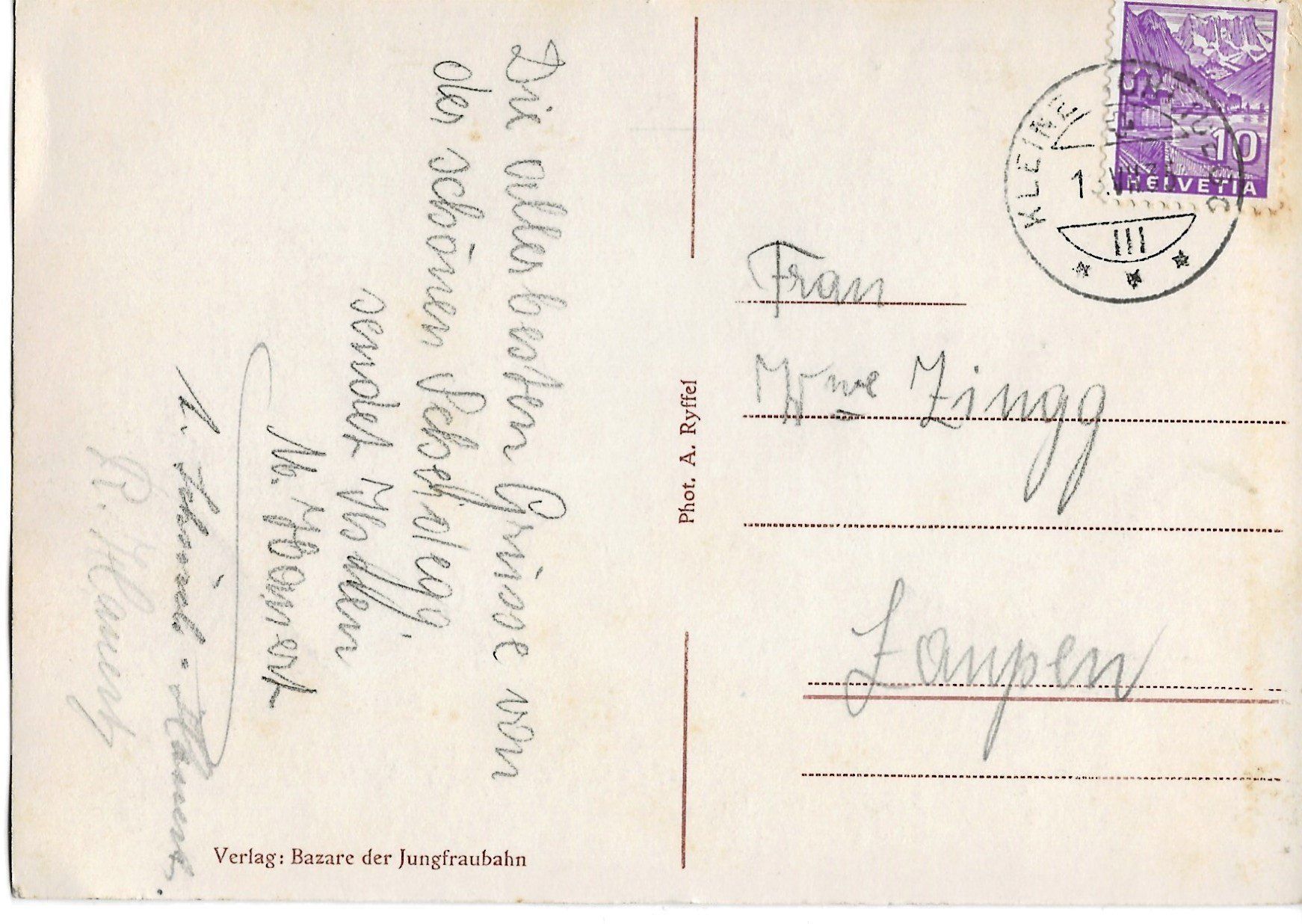 Cartoline postali: Kleine Scheidegg, 1935 – Usato da Frauenfeld venduto da Merk52 1