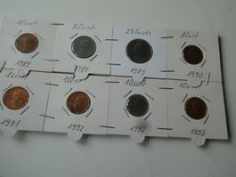 Canada 1989/93, Konvolut alte Münzen meist unzirkuliert