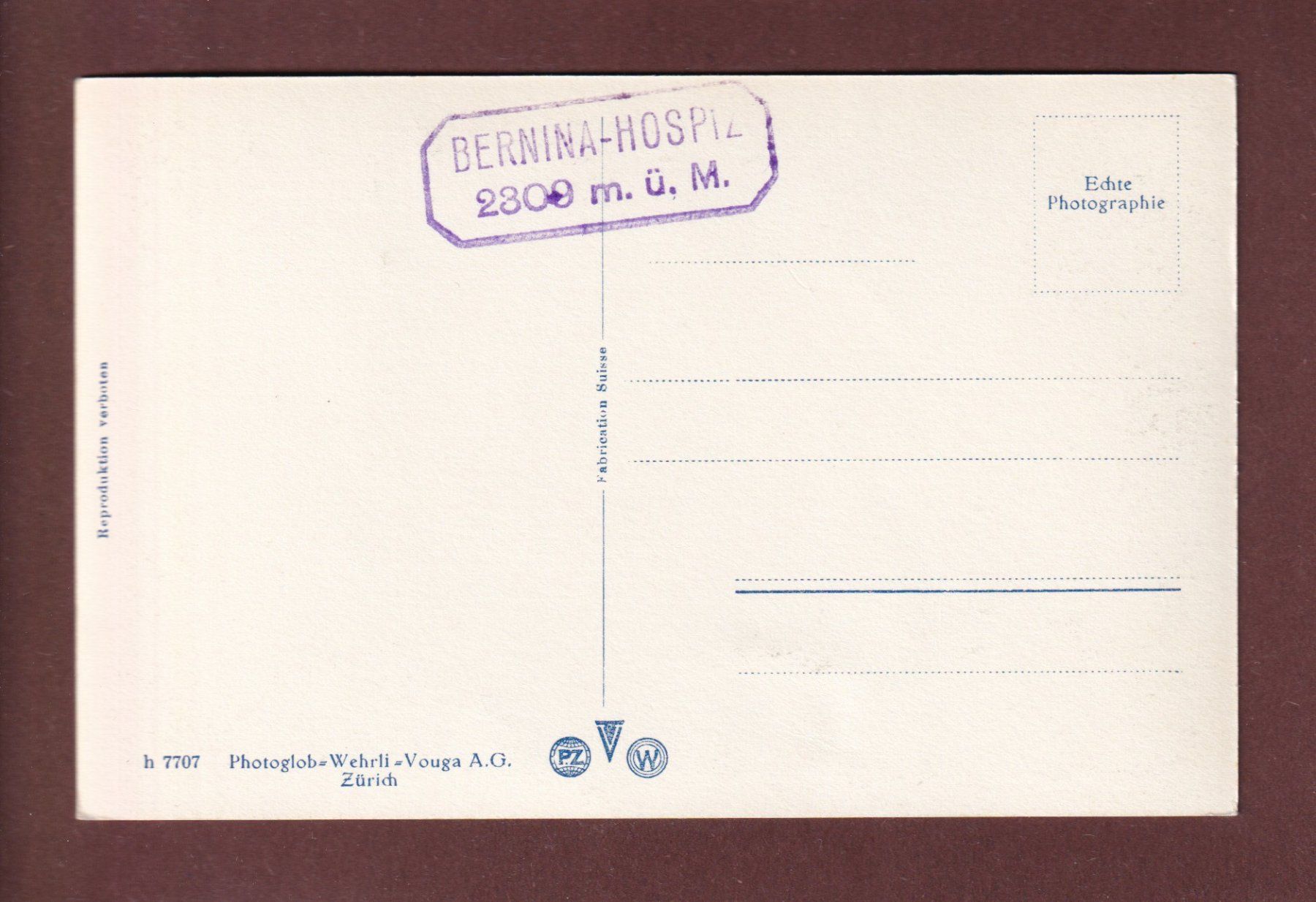 Ansichtskarten: BERNINA-HOSPIZ – Gebraucht aus Pully von nicecards-shop 1