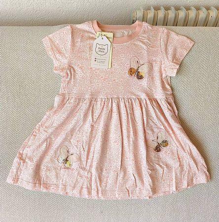 Robe été papillon pour petite fille 100% coton confortable 