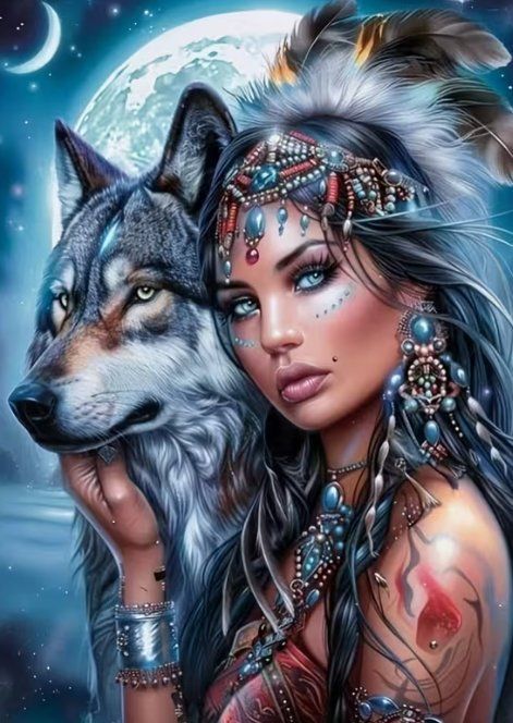 Bastelsets: Diamond Painting Wolfsmädchen – Neu und originalverpackt aus Obergösgen von Diamond-Painting