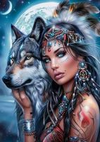 Diamond Painting Wolfsmädchen